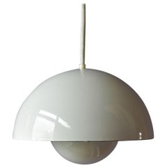 Vintage Verner Panton Enamel Flowerpot Pendant Lamp by Louis Poulsen, Denmark