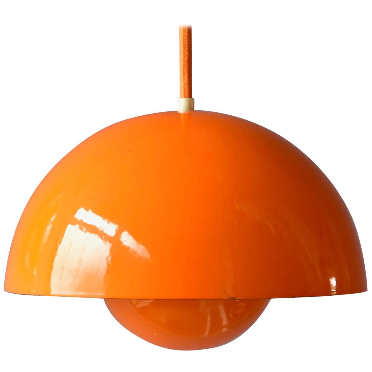 Vintage Verner Panton Enamel Flowerpot Pendant Lamp by Louis Poulsen, Denmark