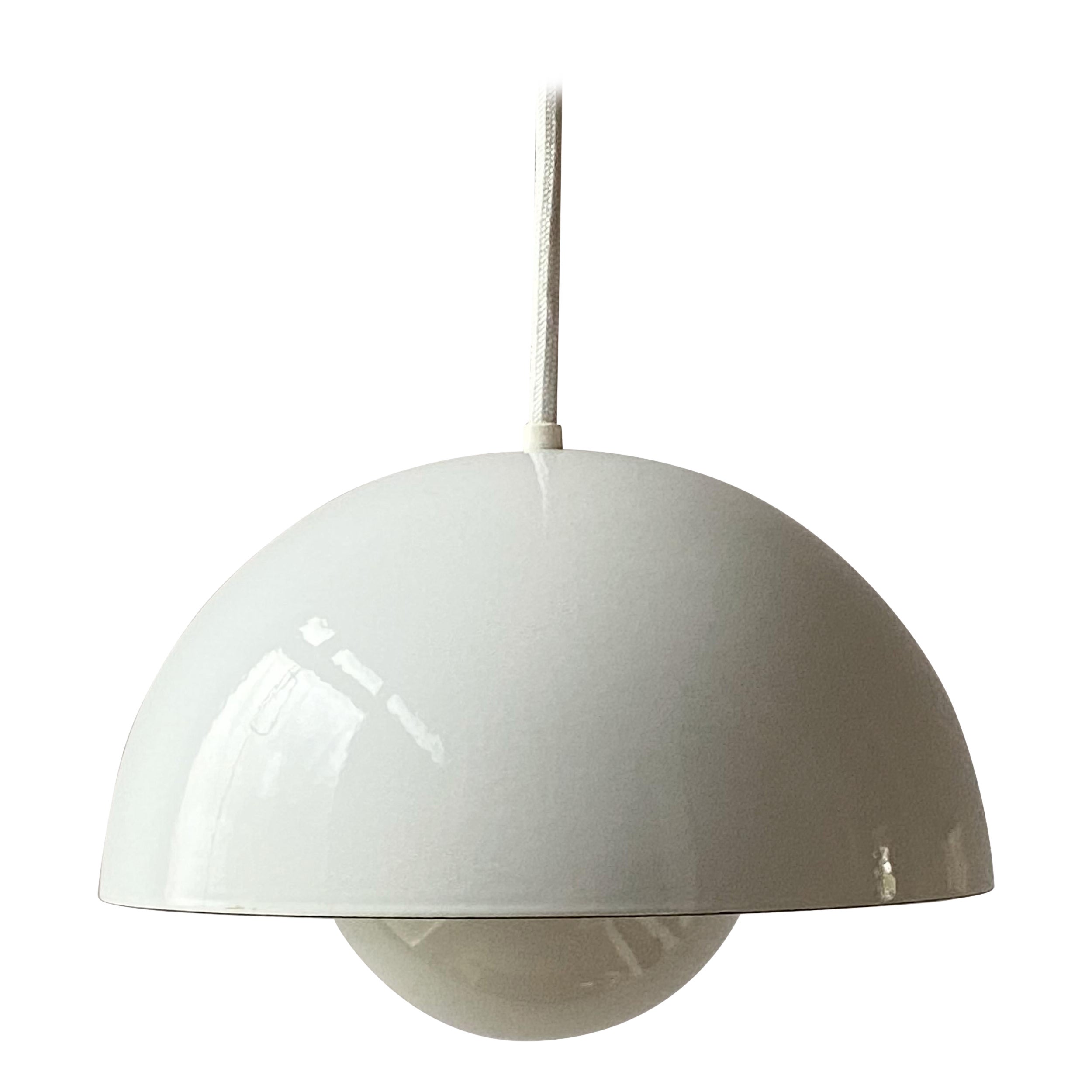 Vintage Verner Panton Enamel Flowerpot Pendant Lamp by Louis Poulsen, Denmark