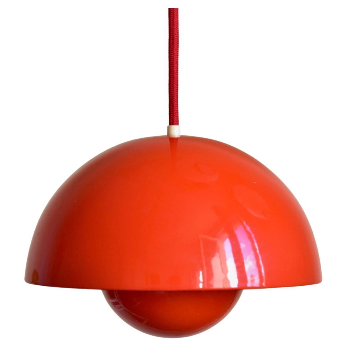 Vintage Verner Panton Enamel Flowerpot Pendant Lamp by Louis Poulsen, Denmark