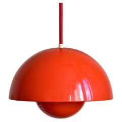 Vintage Verner Panton Enamel Flowerpot Pendant Lamp by Louis Poulsen, Denmark