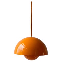 Vintage Verner Panton Enamel Flowerpot Pendant Lamp by Louis Poulsen, Denmark