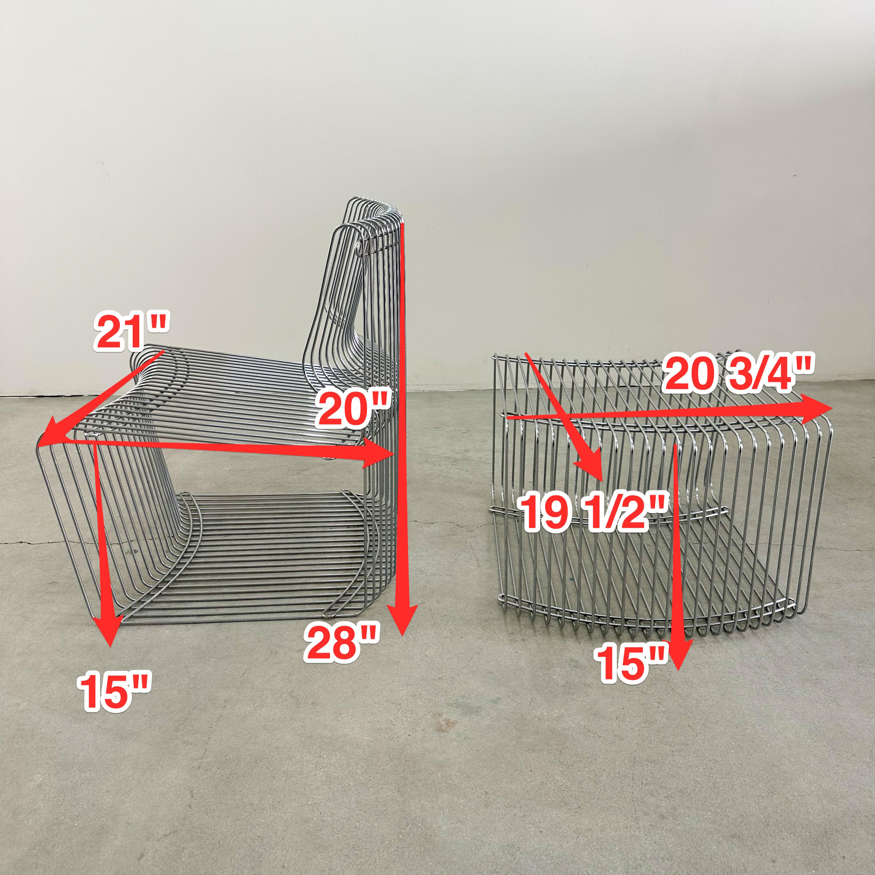 Vintage Verner Panton Pantonova Lounge Chair & Ottoman 1970s MCM Stainless Steel For Sale 4