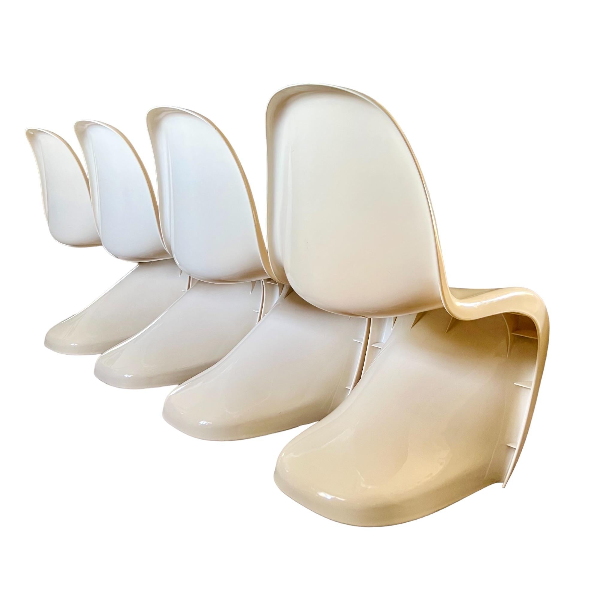 Vintage Verner Panton Style Cream S Chairs, Set of 4 1