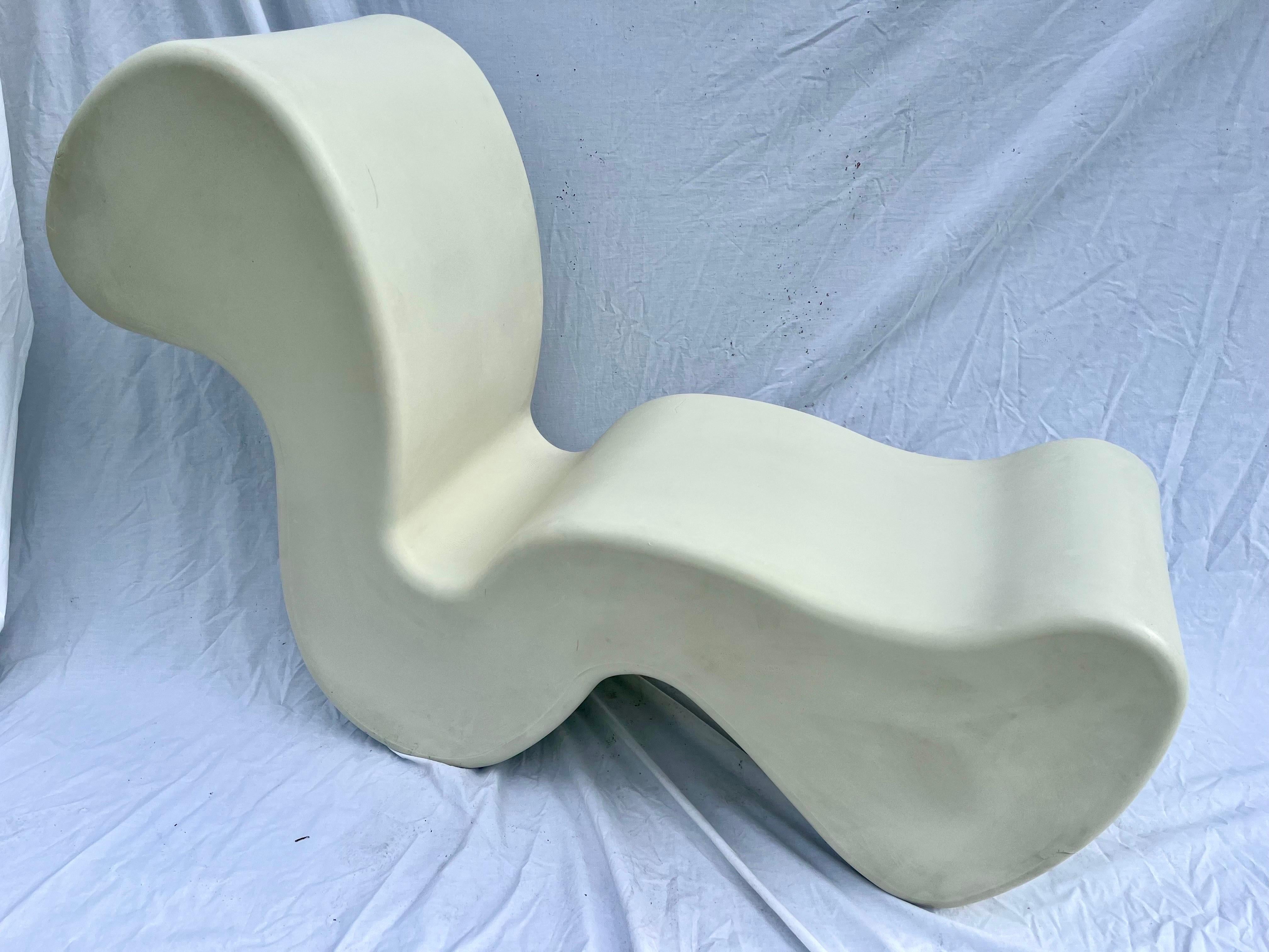 A vintage, circa 1998, Phantom chair (yes, in a ghostly white) by Verner Panton. From the Verner Panton Official site, 