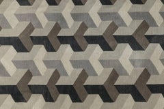 Tapis vintage Verner Panton Ypsilon à design géométrique gris - Rug & Kilim