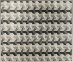 Tapis vintage Verner Panton Ypsilon à design géométrique gris - Rug & Kilim