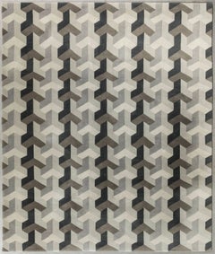 Vintage Verner Panton Ypsilon Rug with Gray Geometric Design - Rug & Kilim