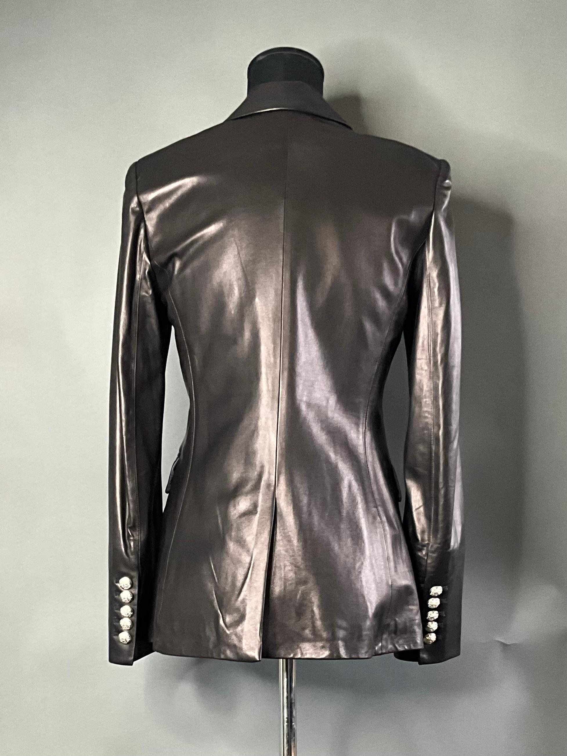 Women's or Men's Vintage Veronica Beard Black Leather Jacket For Sale