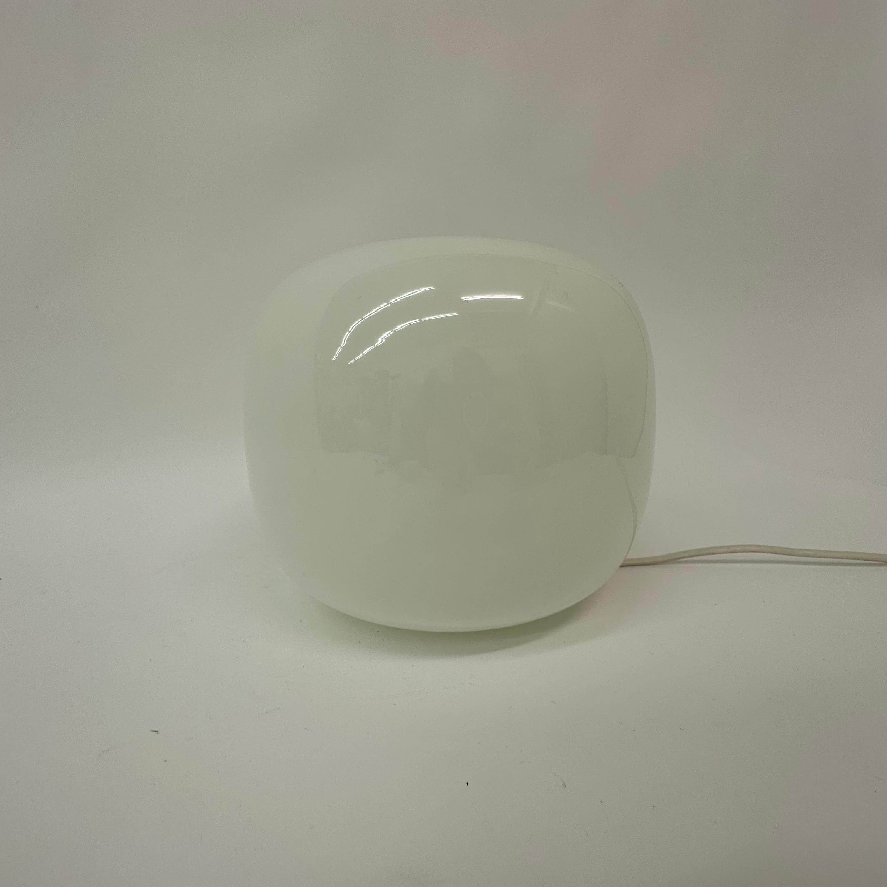 Vintage Verrerie De Vianne White Milk Glass Table Lamp France, 1980s 5