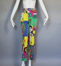 Vintage VERSACE Betty Boop Cartoon Print Pants Jeans Trousers