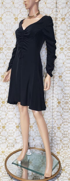 VINTAGE VERSACE BLACK 100% SILK Dress 42 - 6