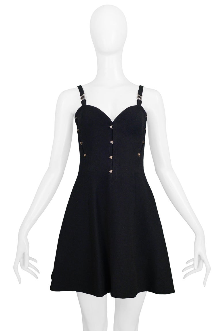 Vintage Versace Black Bustier 1995 Runway Mini Dress at 1stDibs