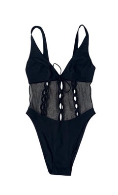 Vintage Versace Black Cutout One-Piece Swimsuit