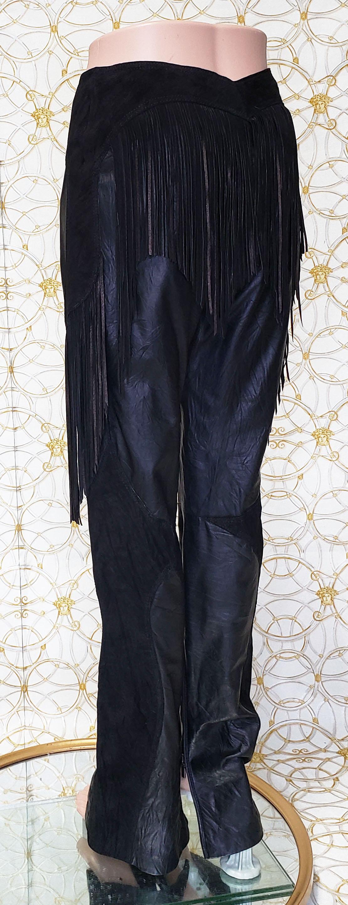 leather pants with fringe