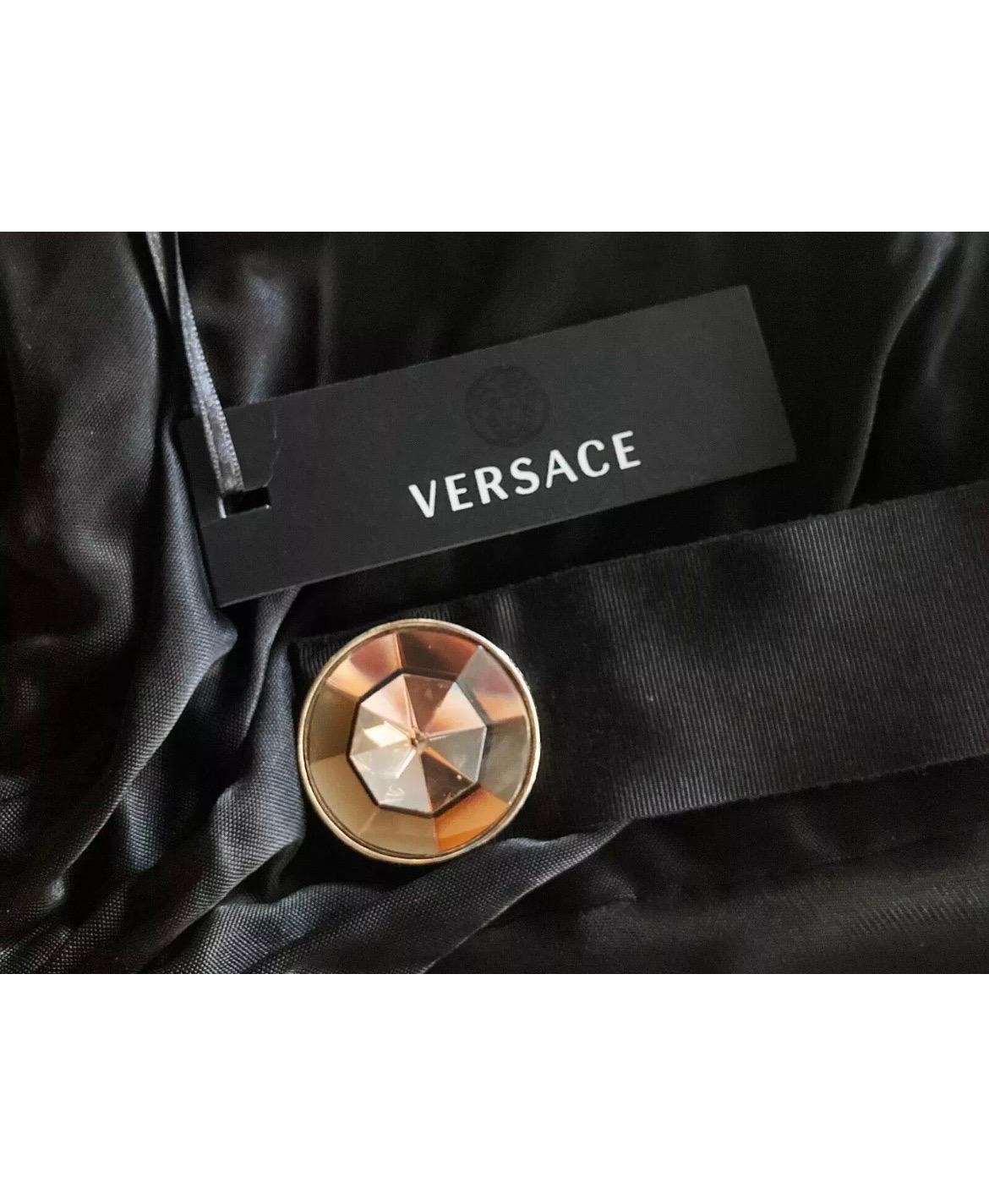 Vintage Versace Black Long Gown Wrap Dress with Open Back 42 - 6 For Sale 3