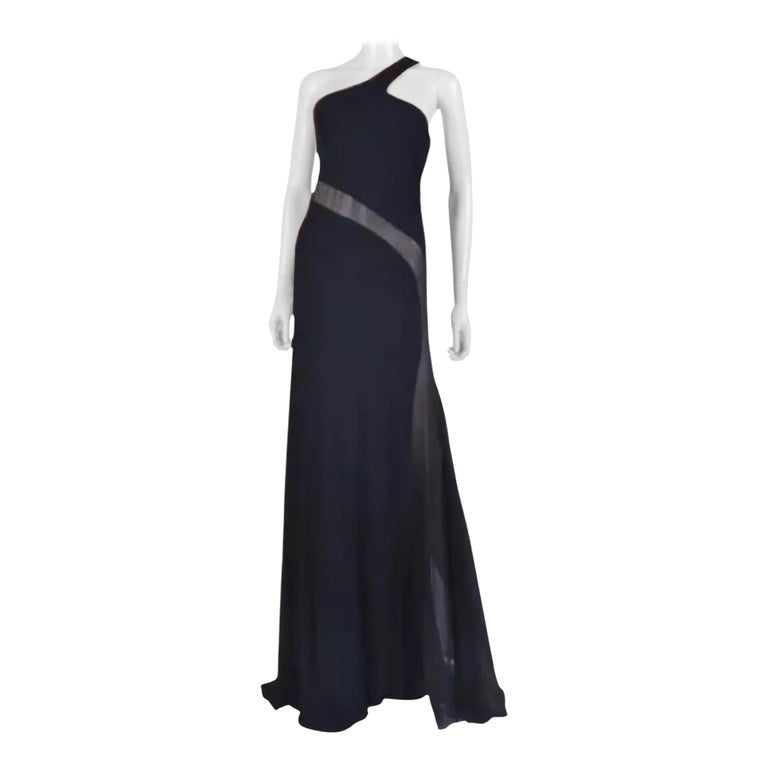 versace one shoulder black dress Versace La Coupe des Dieux Midi Dress, Female, Black, 38