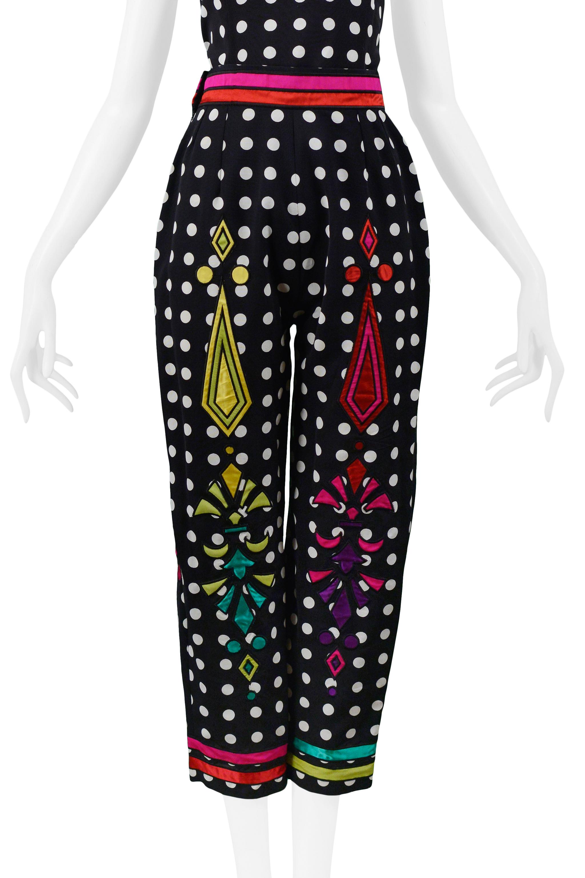 Vintage Versace Black & White Dot Ensemble 1991 In Excellent Condition For Sale In Los Angeles, CA