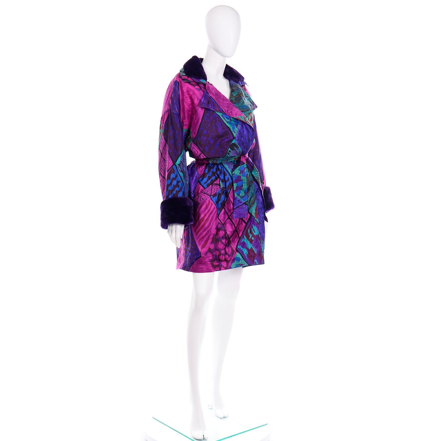 purple versace robe