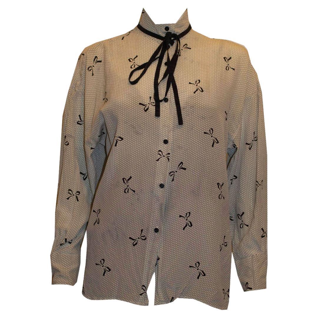 Vintage Versace Couture  Silk Blouse For Sale