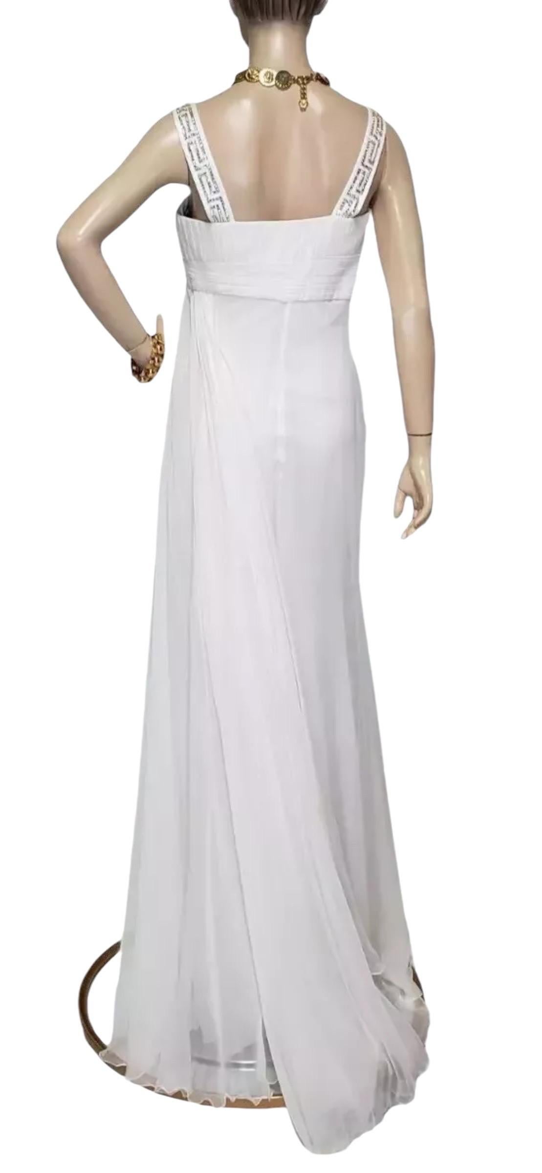 Donna Abito da sposa vintage bianco impreziosito da cristalli Versace 44 - 8 in vendita