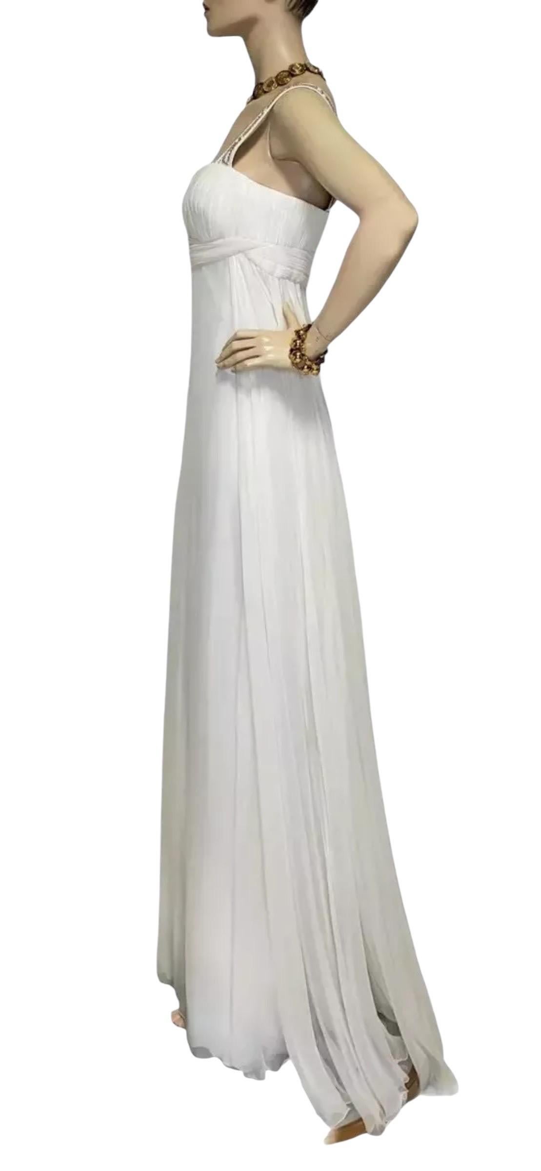 Abito da sposa vintage bianco impreziosito da cristalli Versace 44 - 8 in vendita 1