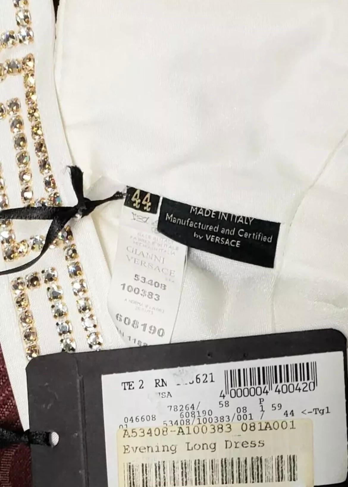 Abito da sposa vintage bianco impreziosito da cristalli Versace 44 - 8 in vendita 2