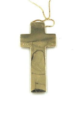 Vintage Versace Fine Jewelery Black Onyx Greek Key Cross 18 Karat