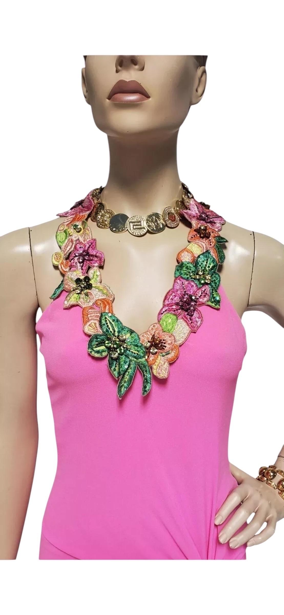 Vintage Versace Hot Pink Embellished Gown 40 - 4 6