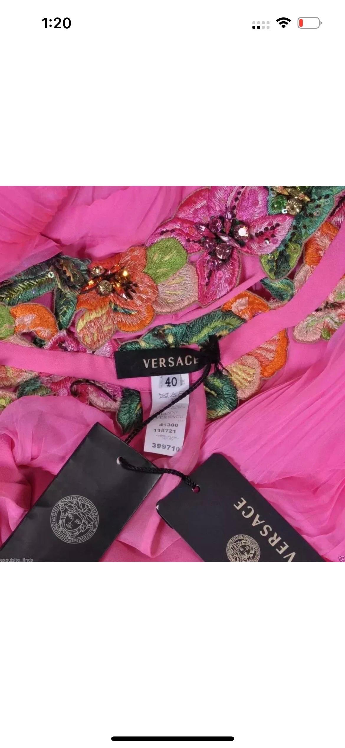 Vintage Versace Hot Pink Embellished Gown 40 - 4 8