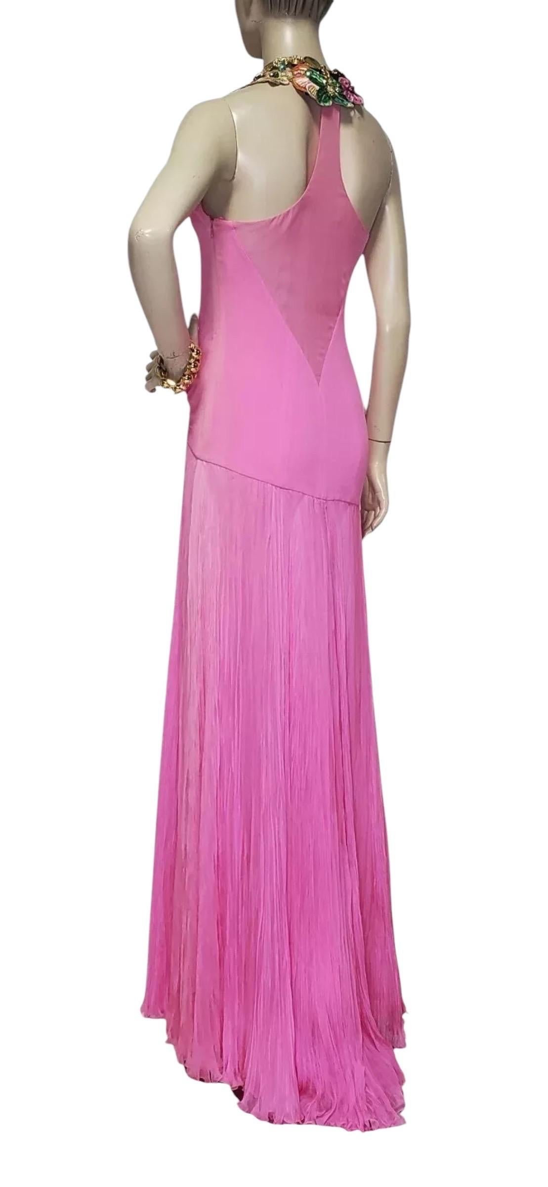 Vintage Versace Hot Pink Embellished Gown 40 - 4 1