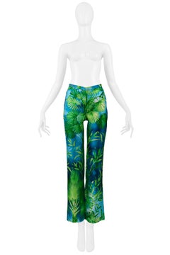Vintage Versace Iconic Jungle Print Silk Pants 2000