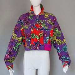 Vintage VERSACE JEANS COUTURE Baroque Print Cropped Jacket