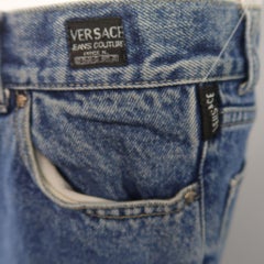 Vintage VERSACE JEANS COUTURE Size 32 Medium Stone Wash Denim Jeans