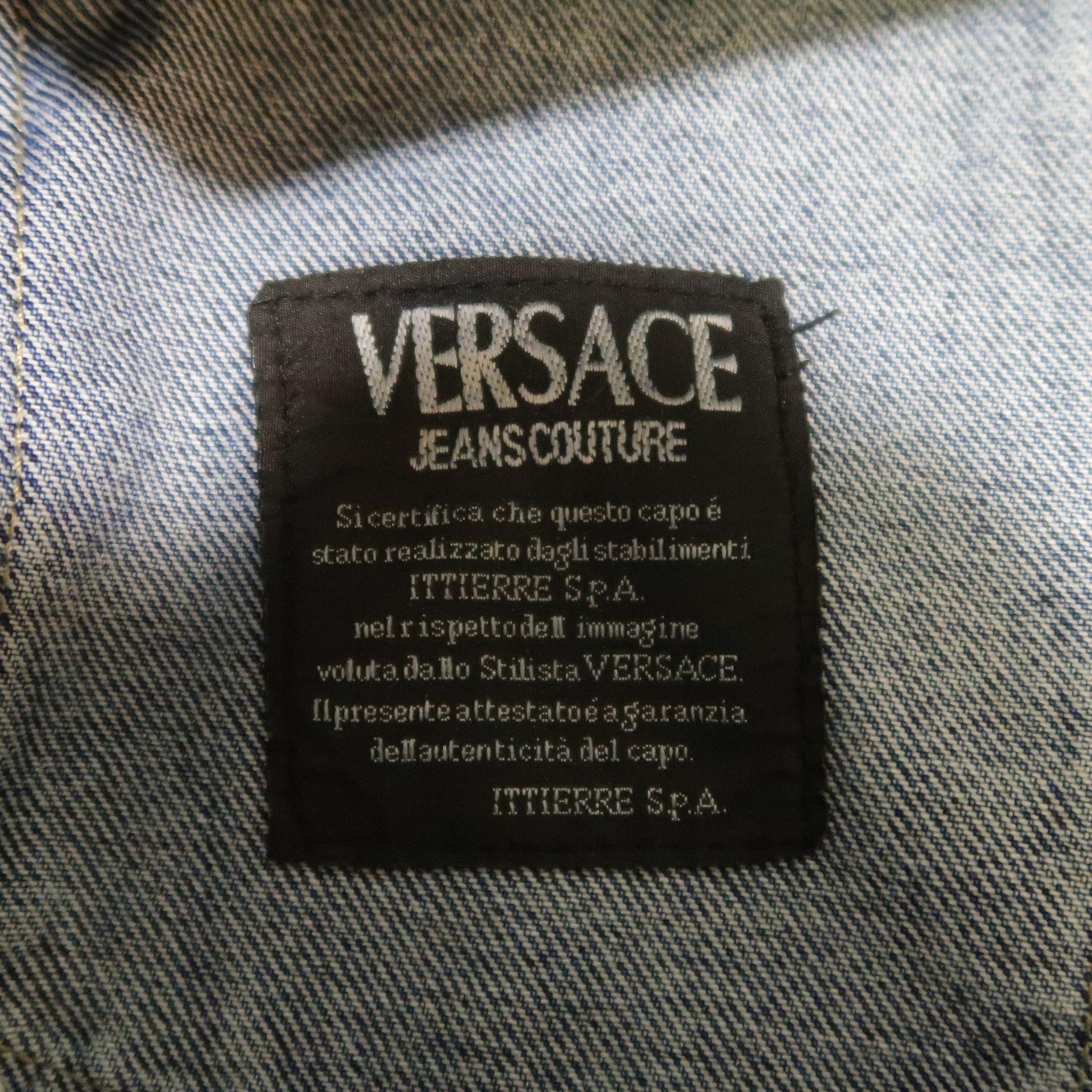 Vintage VERSACE JEANS COUTURE Size 32 Medium Stone Wash Denim Jeans at  1stDibs