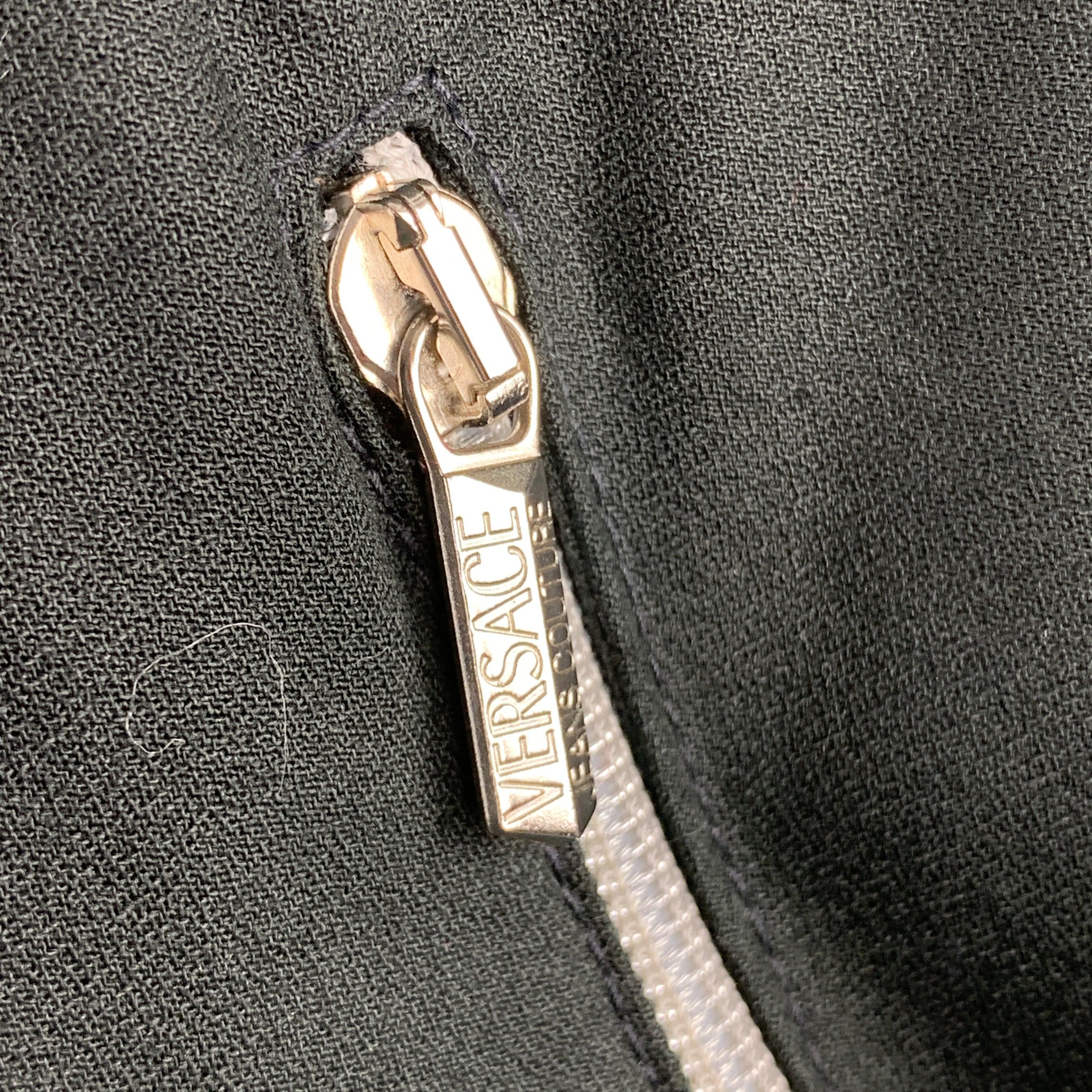 Men's Vintage VERSACE JEANS COUTURE Size M Cotton Silver Buttons Bomber Jacket For Sale