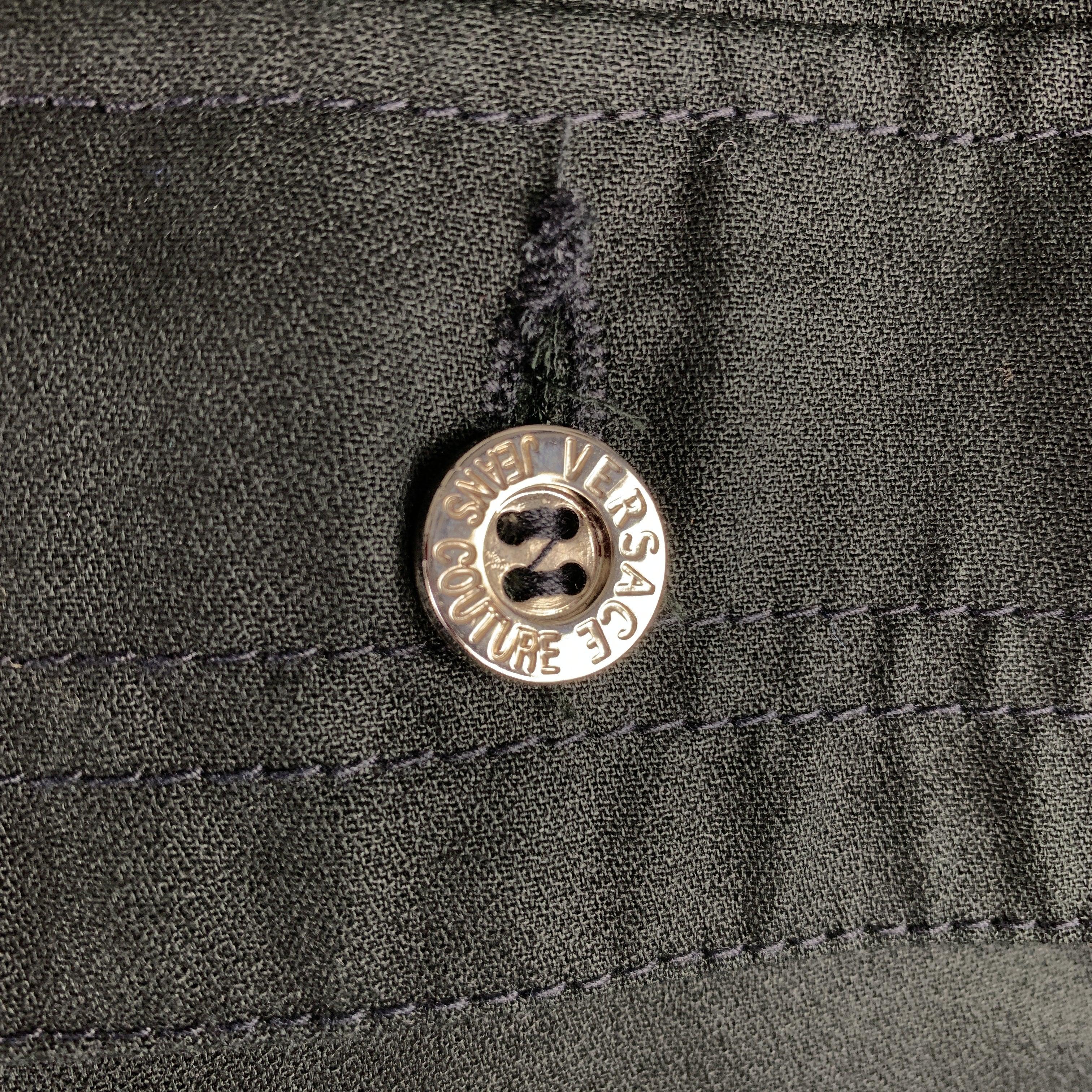 Vintage VERSACE JEANS COUTURE Size M Cotton Silver Buttons Bomber Jacket en vente 1