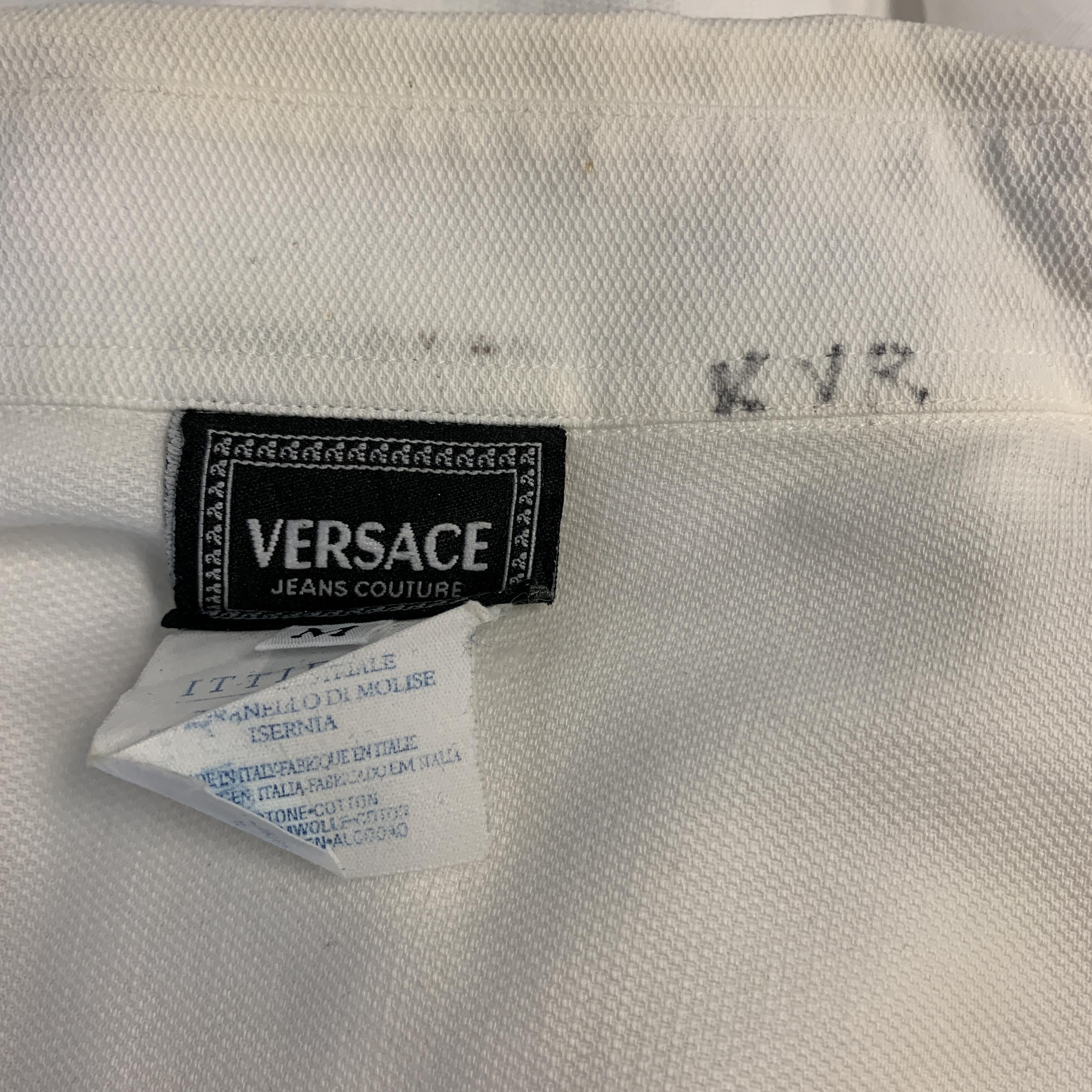 Men's Vintage VERSACE JEANS COUTURE Size M White Cotton Button Up Jacket