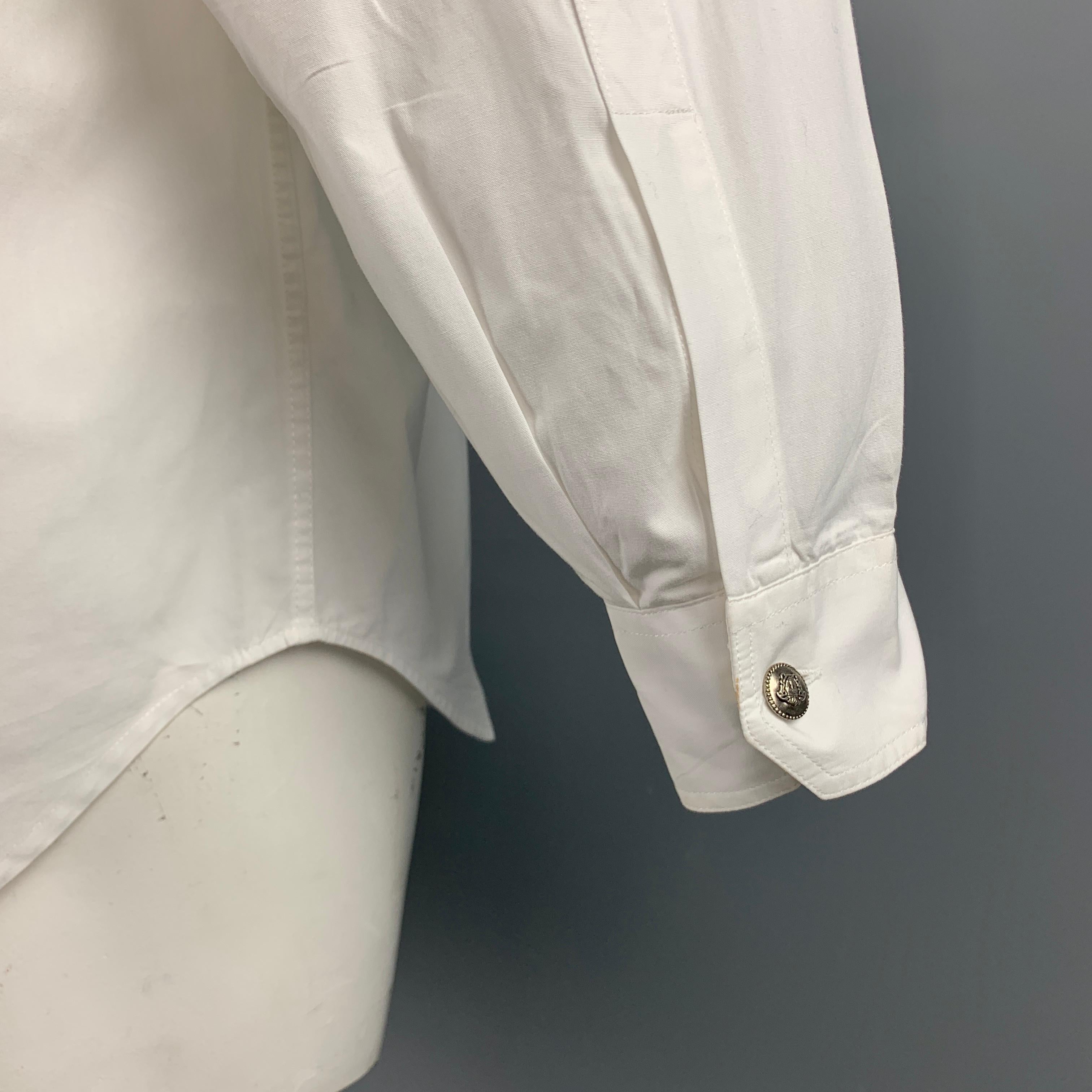 Vintage VERSACE JEANS COUTURE Size M White Cotton Medusa Buttons Jacket 2