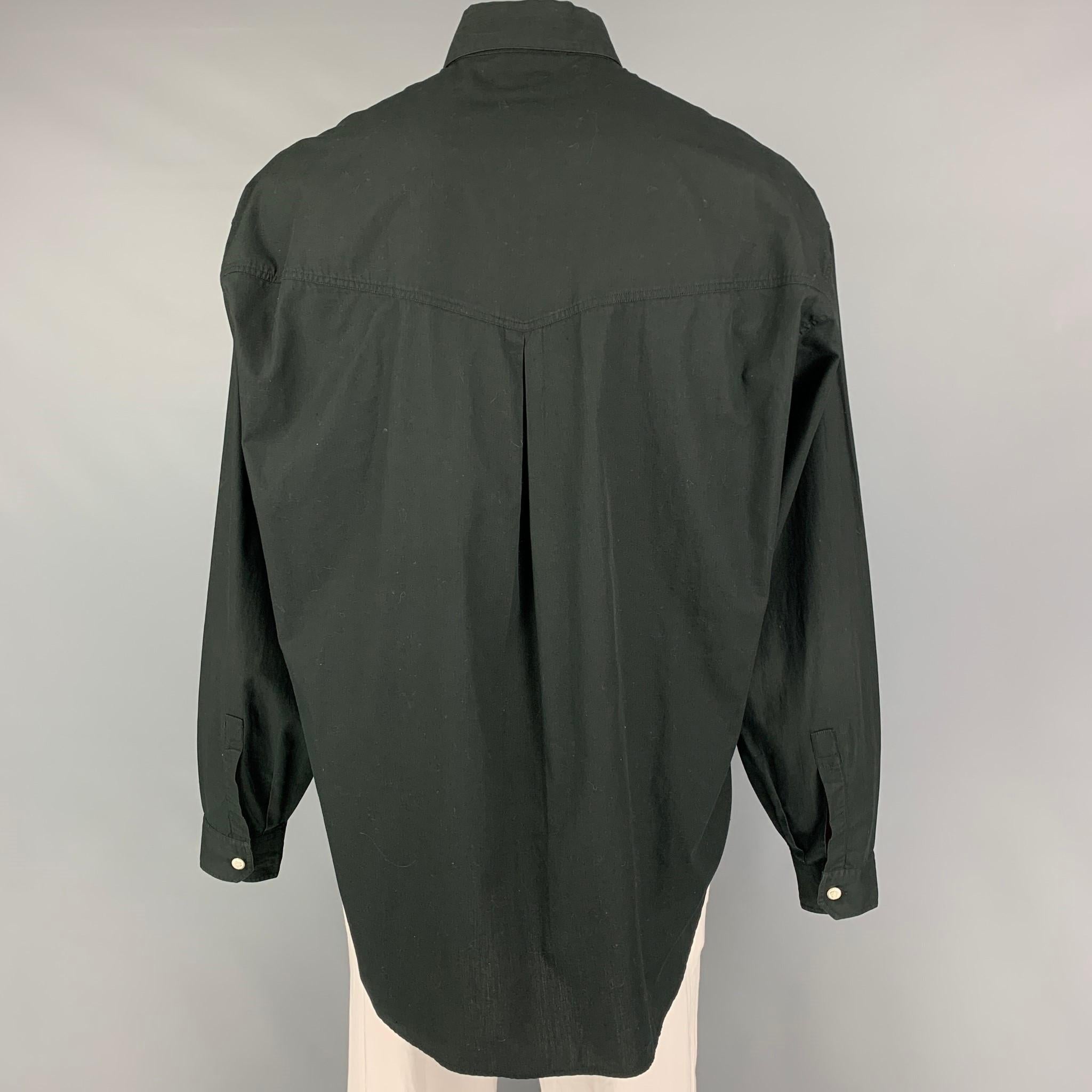 Men's Vintage VERSACE JEANS COUTURE Size XXL Black Cotton Button Down Shirt