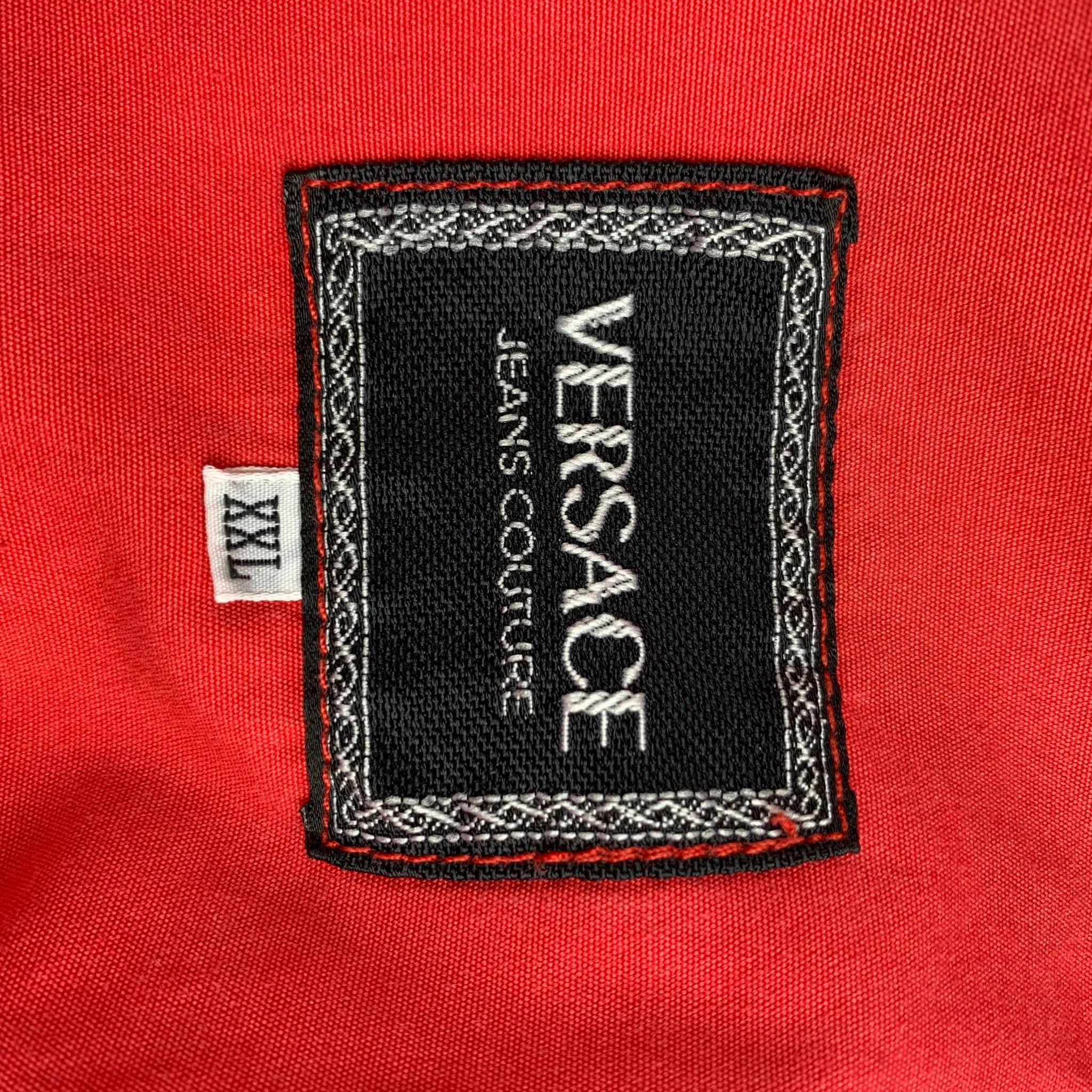 Vintage VERSACE JEANS COUTURE Size XXL Red Cotton Trucker Jacket at 1stDibs versace jeans