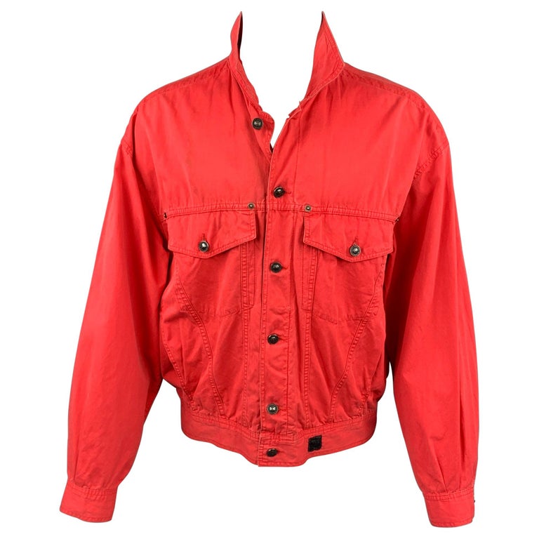 Vintage VERSACE JEANS COUTURE Size XXL Red Cotton Trucker Jacket at 1stDibs  | versace jeans couture 1973, versace jeans couture jacket vintage, versace  xxl
