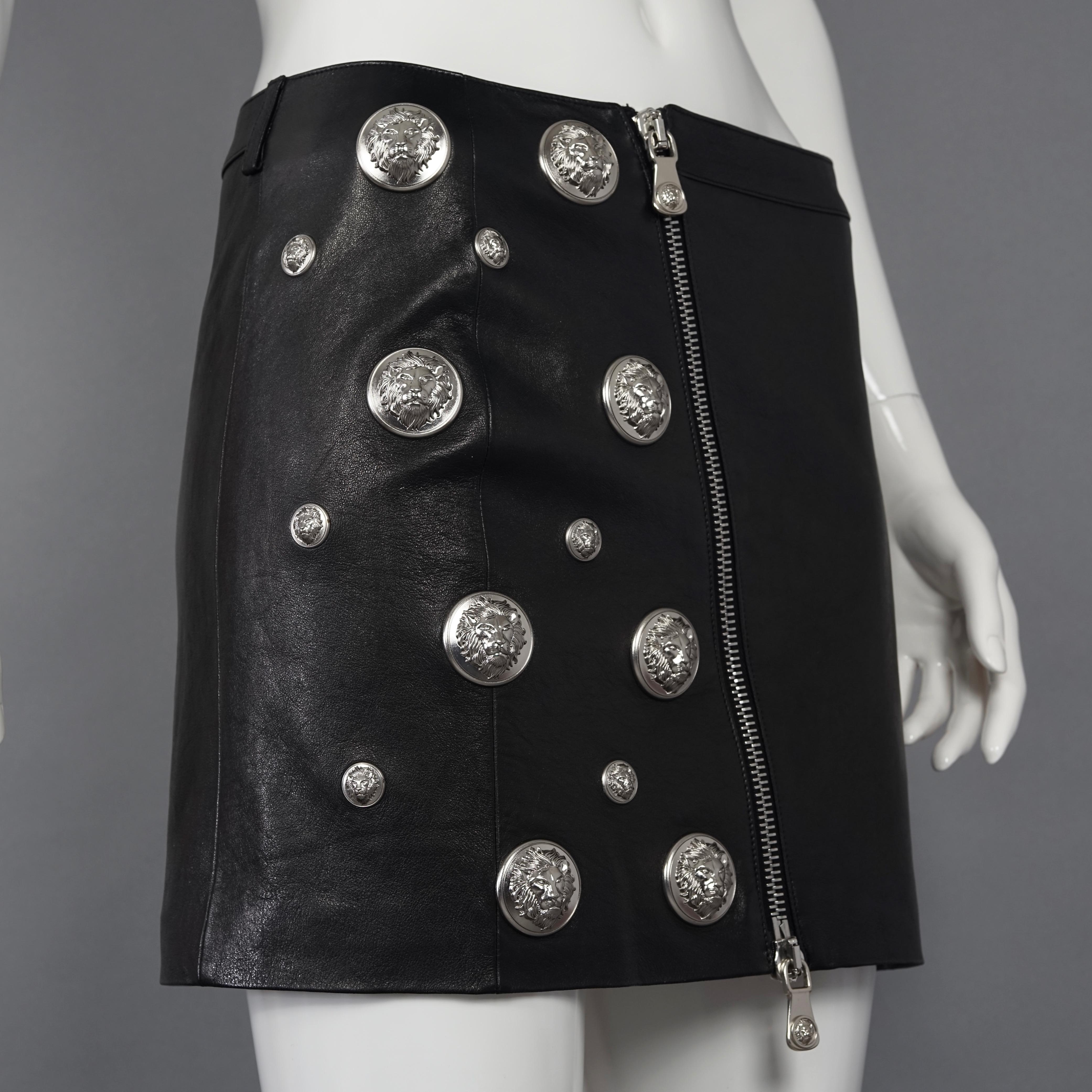 versace leather skirt