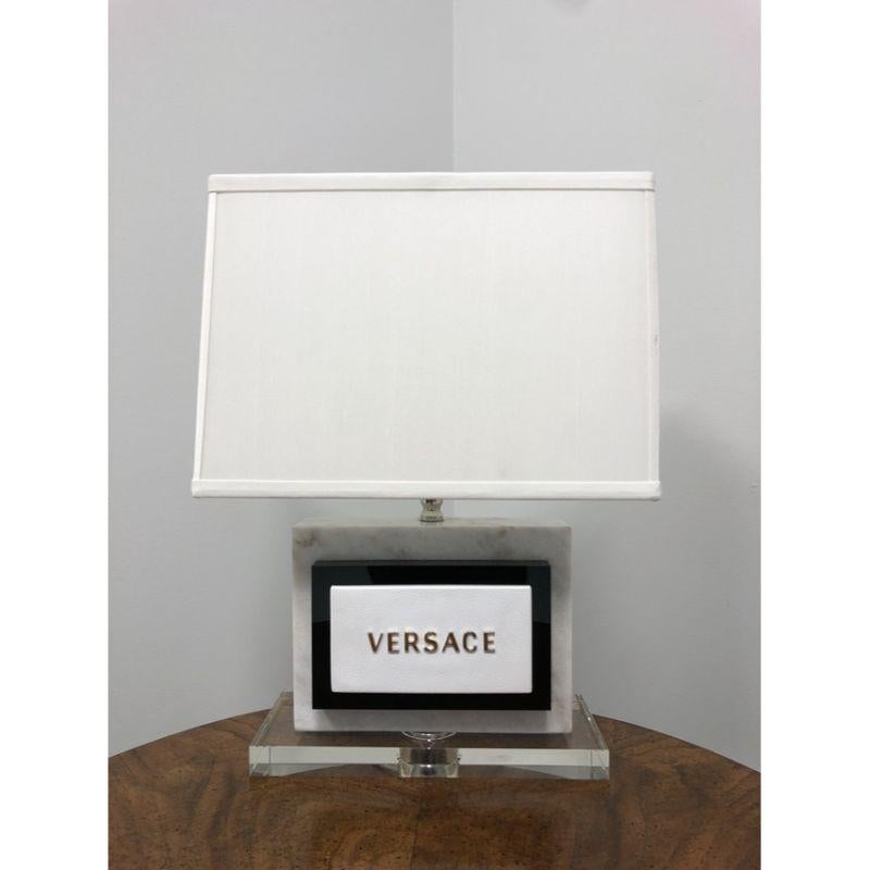VERSACE Marble and Acrylic Table Lamp For Sale 5