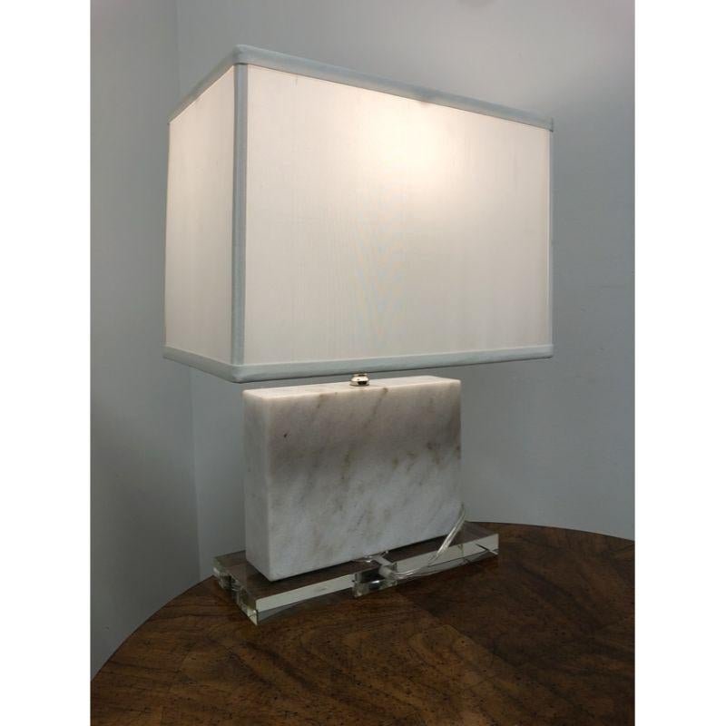 Unknown VERSACE Marble and Acrylic Table Lamp For Sale