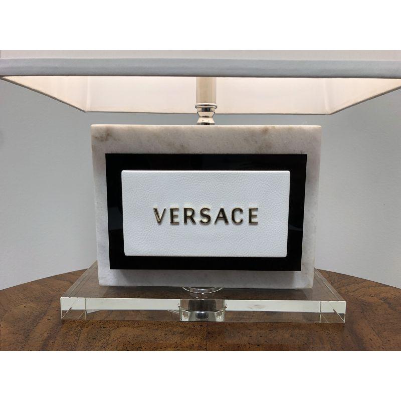 20th Century VERSACE Marble and Acrylic Table Lamp