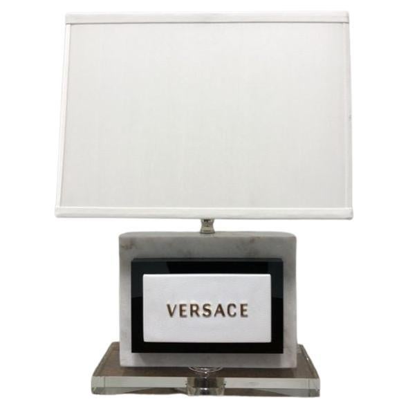 VERSACE Marble and Acrylic Table Lamp For Sale