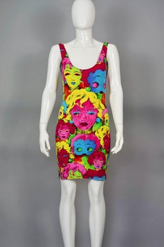 Vintage VERSACE Marilyn Monroe Betty Boop Cartoon Bodycon Dress