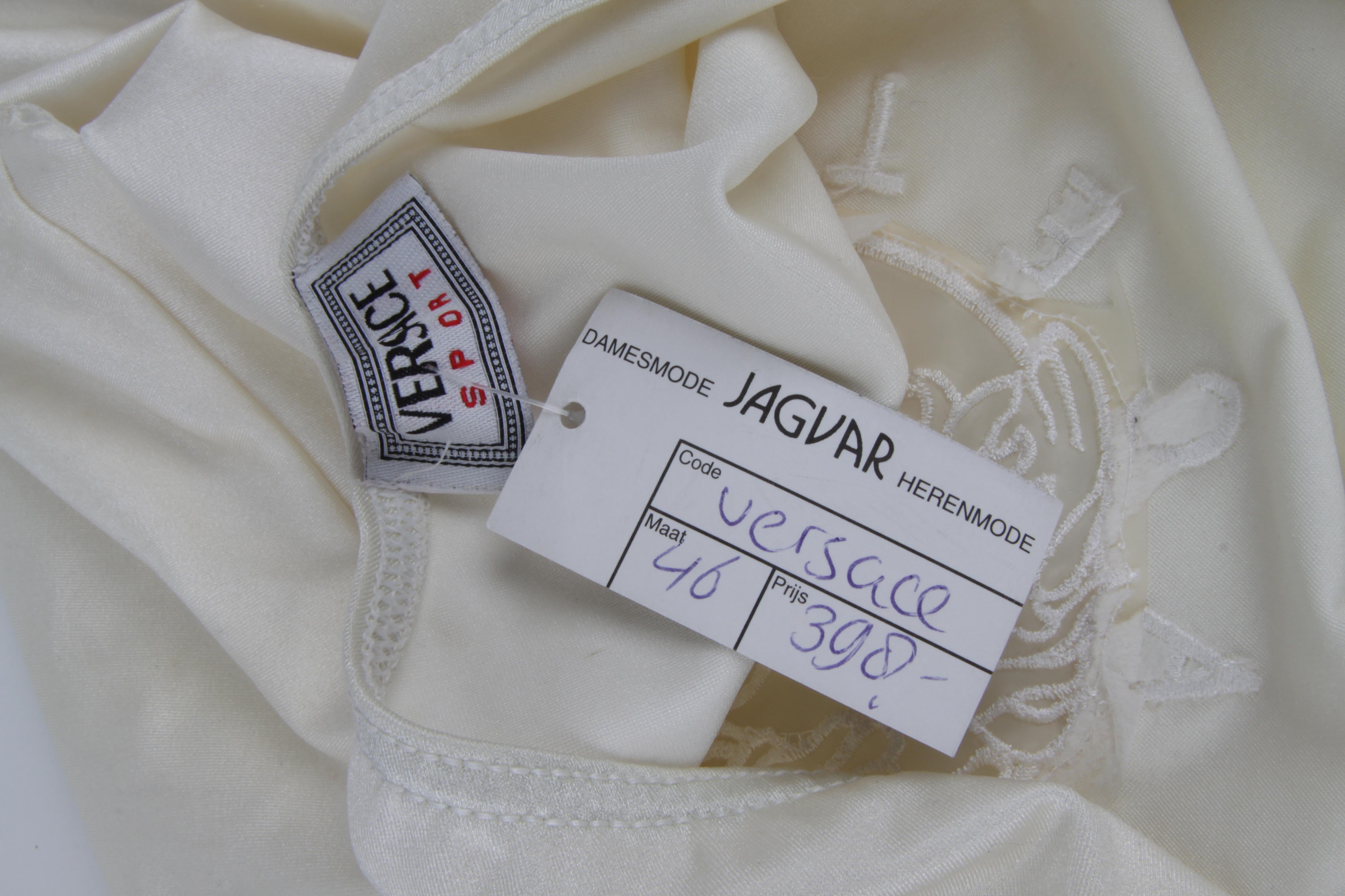 Gray Vintage  Versace Medusa Head Swim Suit - white  For Sale