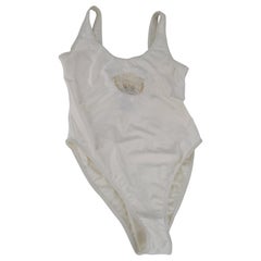 Vintage  Versace Medusa Head Swim Suit - white 